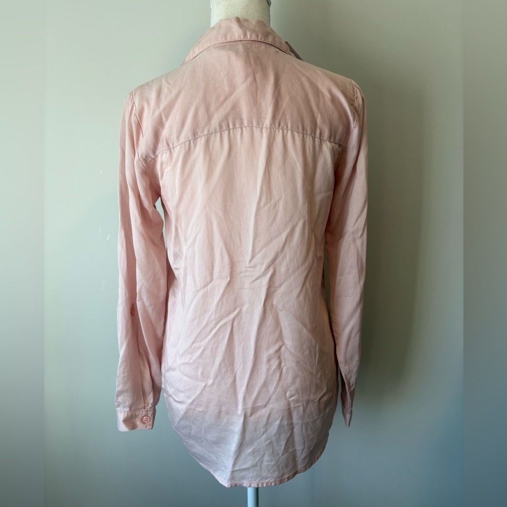 Rare Earth Hallie Double Pocket Safari Shirt Dusty Pink 100% Tencel Size 6 NWT - Picture 3 of 10